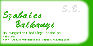 szabolcs balkanyi business card